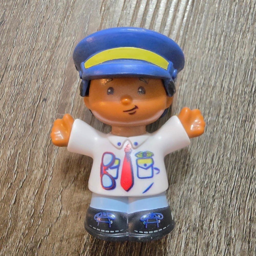 Fisher-Price Little People Pilot Chris Small Blue White DJB53 2016 Figure